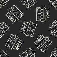 shop store doodle drawing seamless pattern background N8