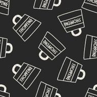 shopping bag doodle drawing seamless pattern background N6