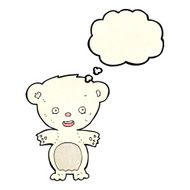 cartoon polar bear with thought bubble N16