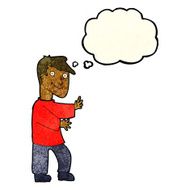 cartoon happy man with thought bubble N104