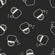 Teapot doodle drawing seamless pattern background
