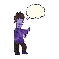 cartoon excited vampire with thought bubble N3