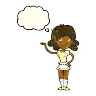 cartoon maid with thought bubble N10