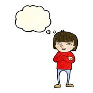 cartoon happy person with thought bubble N7