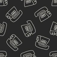 telephone doodle drawing seamless pattern background
