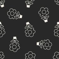 flower doodle drawing seamless pattern background N2