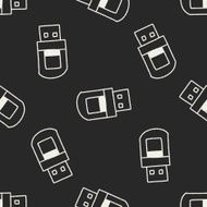 usb doodle drawing seamless pattern background
