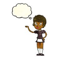 cartoon waitress with thought bubble N8