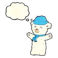 cartoon cute polar bear with thought bubble N16