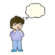 cartoon worried person with thought bubble N2