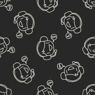 Customer service doodle drawing seamless pattern background