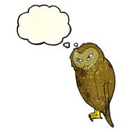 cartoon owl with thought bubble N14