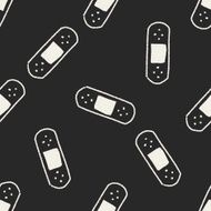 adhesive bandage doodle drawing seamless pattern background