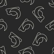 moon and cloud doodle drawing seamless pattern background N2