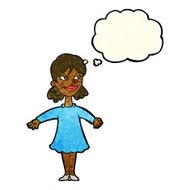 cartoon woman with open arms thought bubble N27