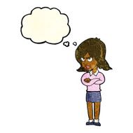 cartoon angry woman with thought bubble N5