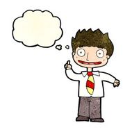 cartoon man with idea thought bubble N27