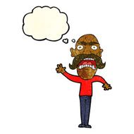 cartoon angry old man with thought bubble N34