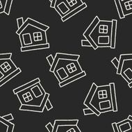 house doodle drawing seamless pattern background N2