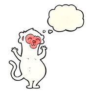 cartoon monkey with thought bubble N7