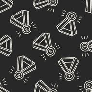 Medal doodle drawing seamless pattern background N3