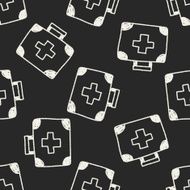 medicine case doodle drawing seamless pattern background