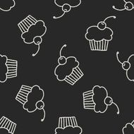 cake doodle drawing seamless pattern background N2