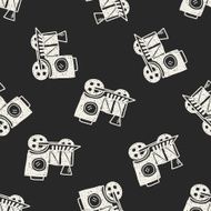 Doodle Train seamless pattern background