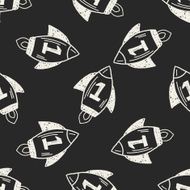 Doodle Rocket seamless pattern background