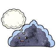 cartoon cloud with thought bubble N5