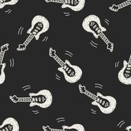 Doodle Guitar seamless pattern background N4