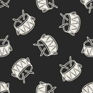 Doodle Toy Drum seamless pattern background N3
