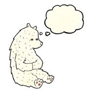 cute cartoon polar bear with thought bubble N18