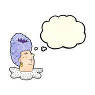 cartoon queen&#039;s head with thought bubble N3