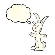 cartoon rabbit with thought bubble N21