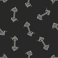 Doodle Dumbbell seamless pattern background N3