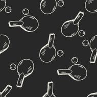 Doodle Table tennis seamless pattern background N3
