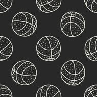 doodle basketball seamless pattern background N3