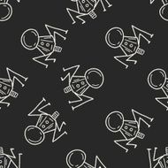 Doodle Spaceship seamless pattern background N2