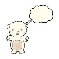 frightened polar bear cartoon with thought bubble N2