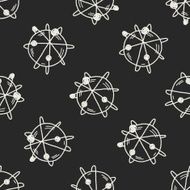 Doodle Satellite seamless pattern background