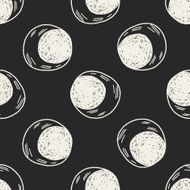 Doodle Moon seamless pattern background