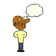 cartoon balding man with thought bubble N5