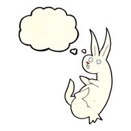 cue cartoon rabbit with thought bubble N3