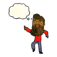 cartoon man with beard laughing and pointing thought bubble N3