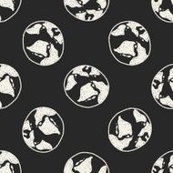 Doodle Earth seamless pattern background