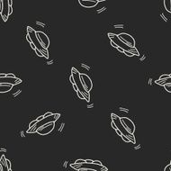 Doodle Ufo seamless pattern background N2