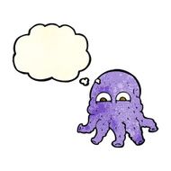 cartoon alien squid face with thought bubble N7