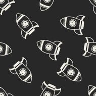 Doodle Spaceship seamless pattern background N4