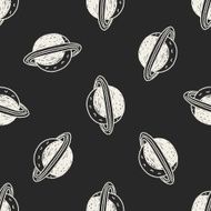 Doodle Planet seamless pattern background N3